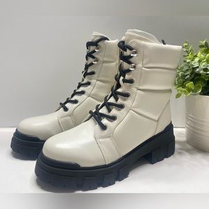 NEW Marc Fisher Puffer Amita3 Women's Hiker Combat Lace up Lug Sole Boots 8,9,10